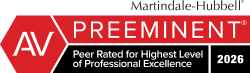 Martindale-Hubbell | AV Preeminent | Peer Rated For Highest Level Of Professional Excellence 2026